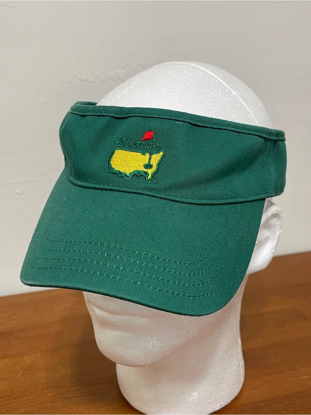 American Needle Masters Green Low Riser Visor Ionic Embroidered Yellow Map Flag